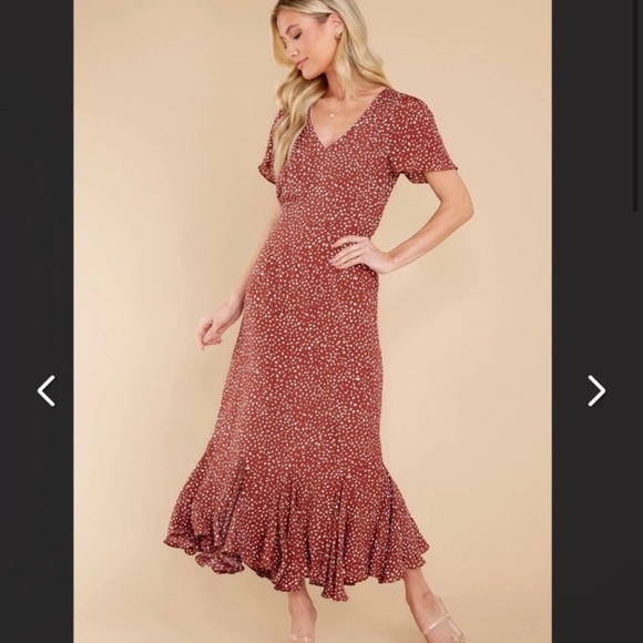 LAROQUE BAREETT DRESS IN BROWN SEA PEBBLE FEMININE FLOWY SILK/VISCOSE BLEND SZ M - Picture 1 of 16